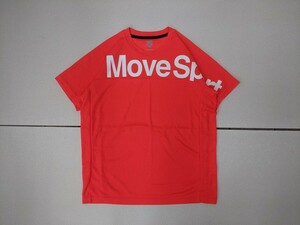 8．状態良好 Descente デサント MOVE SPORTS サンスクリーンTシャツ 速乾 半袖トレーニングウェア メンズM 赤白系 DMMPJA56x610