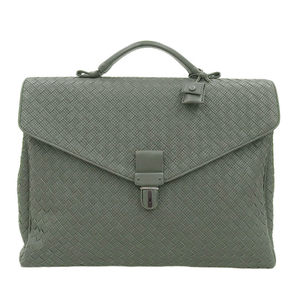 ボッテガヴェネタ BOTTEGA VENETA イントレチャート ビジネスバッグ ブリーフケース レザー グレー 113095 中古 新入荷 OB2004