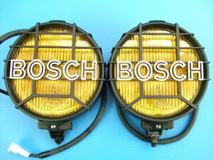 当時物 新品 BOSCH160 丸型 16cm フォグランプ H3バルブ 上付け装着 ボッシュ 旧車 昭和 レトロ ビンテージ イエローレンズ 高速有鉛 1