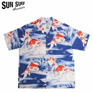 SUN SURF 128NAVY/SIZE XL SS38802 “GOLD FISH”サンサーフ アロハシャツ