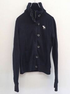 Abercrombie&Fitch　アバクロ　ラムウール　ジャケット　ブルゾン　ブラック　レディース　Sサイズ　刺繍ロゴ