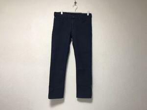 本物アルマーニジーンズARMANI JEANSコットンチノパンツサーフアメカジミリタリービジネススーツゴルフメンズ28S紺ネイビーモロッコ製