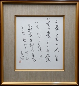 【宙】真作保証 丸山恵仙 書 落款有 額装 日本画家 清光会所属 年鑑掲載作家 新潟県出身 C8G12.j.3.1.D