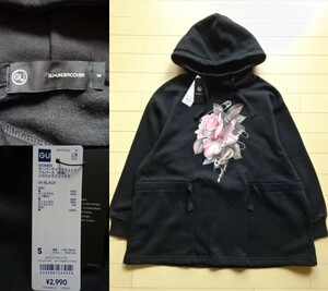 未使用タグ付き【GU×UNDERCOVER】WOMEN オーバーサイズ スウェットプルパーカー ブラック SIZE:SMALL (ジーユー,アンダーカバー)