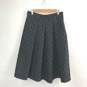 美品◆お洒落な逸品◆ZARA WOMAN/ザラウーマン スカート ミモレ丈 総柄 ブラック 黒 M レディース K140 ｃ4035