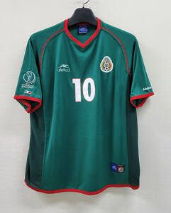 02W杯 メキシコ MEXICO(H)#10 クアウテモク・ブランコ BLANCO 半袖 atletica正規 XL