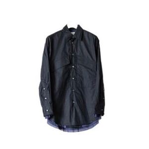 Rich I　DRESS LAYERD SHIRT リッチアイ　レイヤードシャツ 長袖 ブラック SIZE48 M ブラック