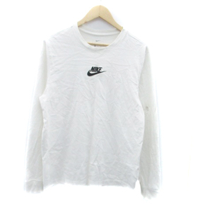 ナイキ NIKE Tシャツ カットソー ラウンドネック 長袖 ロゴ プリント XL オフホワイト /HO20 メンズ