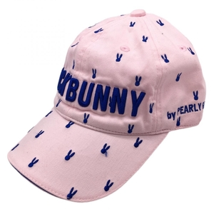 ジャックバニー キャップ ピンク×ブルー うさぎ総柄刺しゅう FR ゴルフウェア Jack Bunny