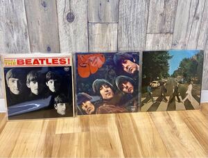 〈M101〉 ビートルズ LP3枚 MEET THE BEATLES！ AR-8026 RUBBER SOUL AP-8156 ABBEY ROAD AP-8815 アップル・レコード 現状品