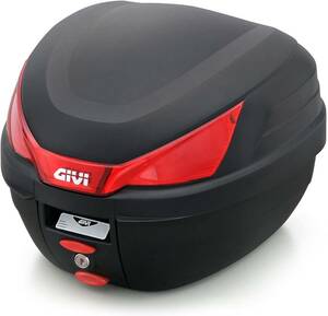 GIVI (ジビ) バイク用 リアボックス 27L 未塗装ブラック レッドレンズ モノロックケース B27N 78033 新品 トップケース 同梱不可