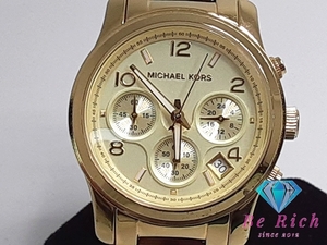 マイケルコース MICHAEL KORS ランウェイ クロノグラフ レディース MK5659 ゴールド SS クォーツ ウォッチ 【中古】 ht4428