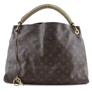 LOUIS VUITTON ルイ・ヴィトン アーツィーMM CA4106 ショルダーバッグ モノグラムキャンバス×パイソン 茶 レディース【I171823006】中古