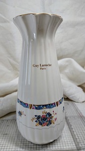 　Guy Larocye 　Paris（ギラ　ロッシュ）古典金縁藍薔薇花瓶