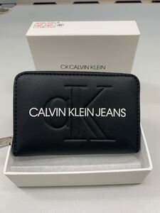 N☆【新品未使用】Calvin Klein Jeans カルバンクライン ジーンズ コインケース カードケース ラウンドファスナー ブラック