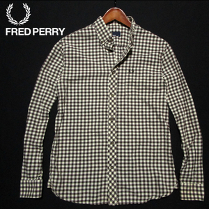 【フレッドペリー】 シェパードチェック　長袖ライトネルシャツ　ボタンダウン　海外S（日本サイズM） 秋冬　FRED PERRY　ヒットユニオン