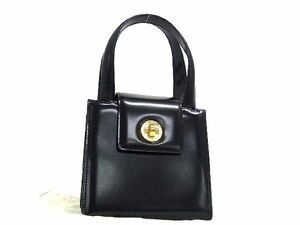 ■極美品■ BVLGARI ブルガリブルガリ レザー ハンドバッグ トートバッグ レディース ブラック系 FC0275