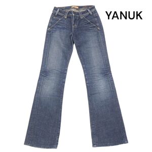 USA製★ YANUK ヤヌーク 【worker classic】 USED加工 ストレッチ ブーツカット デニム パンツ ジーンズ Sz.23　レディース　K4B00396_5#R