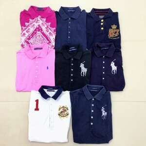 ■POLO RALPHLAUREN/POLO JEANS ラルフローレン レディース ポロシャツ 8点 まとめ売り ビッグポニー 刺繍 インパクト21 /1.38kg■