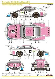 SKデカール SK24105 1/24 ポルシェ 935 K3 ル・マン 80 チーム Gozzy クレマー ポルシェ Racing