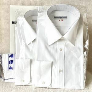 未使用 MARUZEN ROYAL COLLECTION マルゼン ワイシャツ 長袖シャツ 白 綿 Lサイズ ビジネス フォーマル メンズ ドレスシャツ 2枚セット