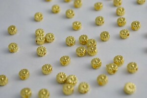 ビーズクラブ ロンデル メタルビーズ 菊 金 50個 4mm ゴールド ブレスレット ネックレス 金具 金属ビーズ パーツ