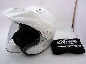 【送料無料】Arai アライ CTZ CT-Z GLASS WHITE グラスホワイト Mサイズ ジェットヘルメット 白バイ