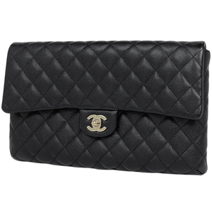 シャネル CHANEL ココマーク クラッチバッグ マトラッセ CC クラッチバッグ キャビアスキン ブラック レディース 【中古】