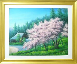 絵画 油絵 作者不詳 肉筆油絵 古木桜 送料無料