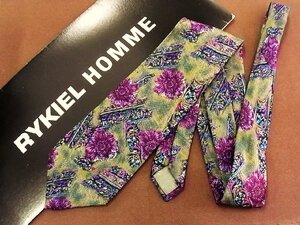 ♪26907C♪良品【花 植物 柄】ソニアリキエル【RYKIEL】ネクタイ