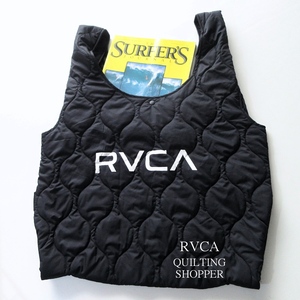 【RVCA ルーカ / カリフォルニア】ロンハーマン取扱ブランド◎ キルティング ショッパー トートバッグ 黒!!