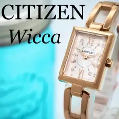 676 CITIZEN Wicca ウィッカ レディース時計 スクエア ゴールド