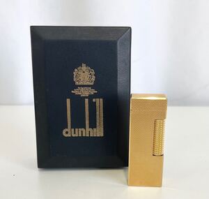 ダンヒル ガスライター dunhill 喫煙具 ゴールド ライター ローラー 喫煙グッズ ケース付 着火あり 70j-12-3