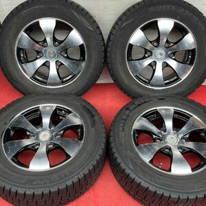 75%溝有。KIRCHEIS キルヒアイス 16インチx6.5 J+38 PCD139.7x6穴社外DUNLOP 215/65R16スタッドレス4本。ハイエース(200系)レジアス エース