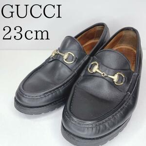 美品 GUCCI ローファー 6105 ホースビット レザー ブラック グッチ