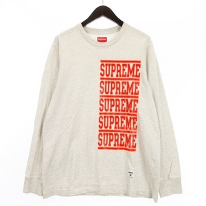 シュプリーム SUPREME 18SS Stacked L/S Top Tシャツ 長袖 プリント アッシュグレー M ■GY01 メンズ