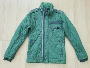 【良品】AVIREX＊中綿入りキルティングジャケット＊グリーン＊M