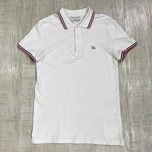 MAISON KITSUNE Polo Shirt メゾン キツネ 半袖 トリコロール アイコン 胸 ワッペン ポロシャツ MADE IN ITALY イタリア製 SIZE S サイズ