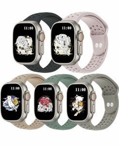 5本アップルウォッチバンド iWatch Series 8/7/6/5/4/3/2/SEスポーツバンド シリコン製 Apple Watchバンド42/44/45/49mm 限定セール