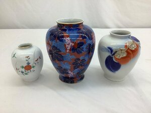 深川製磁 花瓶/花器/飾壺/柿/葡萄 他 ３点まとめ 中古品 ACB