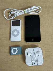 アップル iPod ipod shuffle 計3点 アップルイヤホン 電源コード付き 動作未確認