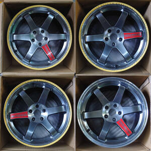 【GT-Rサイズ】専門業者仕上極上4本 RAYS レイズ ボルクレーシング TE37 18インチ 9.5j+12 PCD114.3 FORGED 鍛造 VOLK RACING SL【当時物】