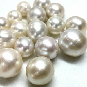 MAX15.5mm！！☆南洋白蝶真珠17点おまとめ 250ct☆J重量約50g 約10.0-15.5mm珠 パール ルース 裸石 宝石 ジュエリー jewelry White pearl 