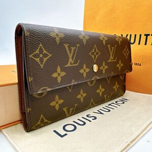 3815【極美品】LOUIS VUITTON ルイヴィトン モノグラム ポルトトレゾール インターナショナル 長財布 三つ折財布 ウォレット M61215/MB0034