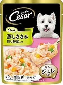 シーザー パウチ 成犬用 蒸しささみ 野菜入り 70g×16個 (まとめ買い) [ドッグフード・ウェット