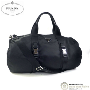 プラダ （PRADA） ナイロン テスート サフィアーノ ダッフルバッグ ボストンバッグ NERO（美品）中古