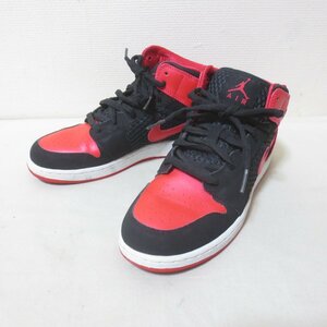 ★167　NIKE AIR JORDAN 1 MID 　ナイキ　エアジョーダン　レッド　23.5　スニーカー　靴