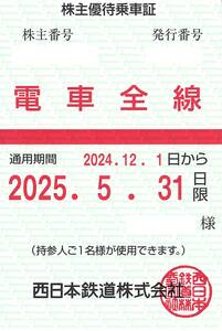 西日本鉄道(西鉄) 株主優待乗車証（電車全線）定期型 2025.5.31迄　③