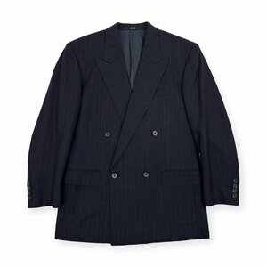 DAKS ダックス ストライプ ウール ダブル テーラードジャケット ブレザー 94-82-175 94A6 / 濃紺 ネイビー メンズ ビンテージ 日本製