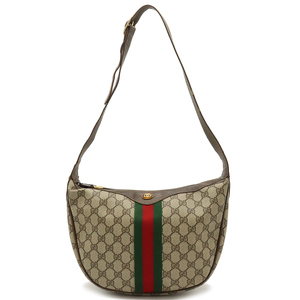 GUCCI グッチ オールドグッチ GGプラス シェリーライン ショルダーバッグ ワンショルダー PVC レザー ベージュ